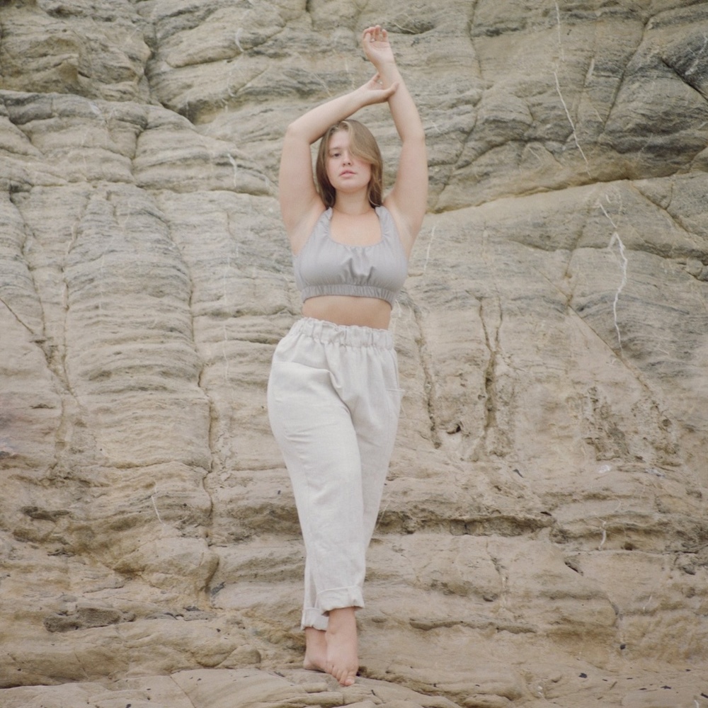 Ozma of California Linen Utility Pants in Oatmeal